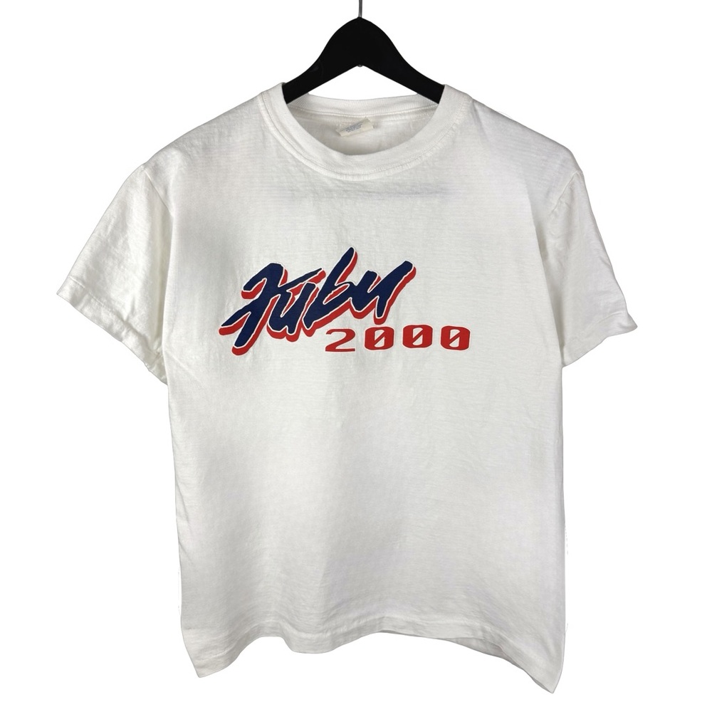 Vintage FUBU 2000 Single Stitch Streetwear Boot Style White Shirt Size M